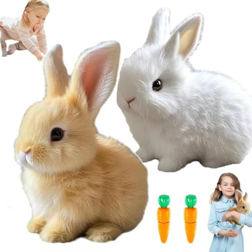 Apeso Bunny - My Realistic Bunny Toy, Bunny Realistic Bunny, Bunny Realistic Bunny Toy, Interactive Bunny Realistic Bunny-Jumping, Twitching, and Shaking Ears, Bunbi Realistic Bunny (Brown+White) von Apeso