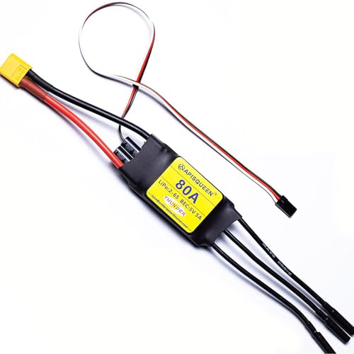 ApisQueen 2-6S 80A ESC Elektrischer Drehzahlregler mit 5V 5A BEC XT60 & 4.0mm Stecker für Flugzeug Modell RC Drohne ApisQueen 2-6S 80A ESC Elektrischer Drehzahlregler mit 5V 5A BEC XT60 & 4.0mm Stecker für Flugzeug Modell RC Drohne von ApisQueen