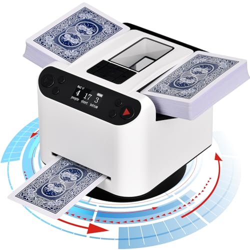 Apkezel Kartenmischmaschine Elektrische Automatische Kartenmischer und Kartensender 2-in-1, Karten Mischautomat, die Sich um 360 Grad Drehen Lässt, für Spiele wie UNO, Blackjack und Texas Hold'em Apkezel Kartenmischmaschine Elektrische Automatische Kartenmischer und Kartensender 2-in-1, Karten Mischautomat, die Sich um 360 Grad Drehen Lässt, für Spiele wie UNO, Blackjack und Texas Hold'em von Apkezel