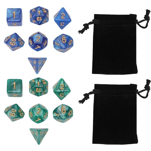 2 Sätze Dice Polyedrisches Würfel Set Pen and Paper Würfel 7-teiliges Würfelset Rollenspielkarte Tischspiele Kompatibel mit Dungeons and Dragons und weitere RPG Rollenspiel Würfel mit 2 Würfelbeuteln 2 Sätze Dice Polyedrisches Würfel Set Pen and Paper Würfel 7-teiliges Würfelset Rollenspielkarte Tischspiele Kompatibel mit Dungeons and Dragons und weitere RPG Rollenspiel Würfel mit 2 Würfelbeuteln von Apkpesterml