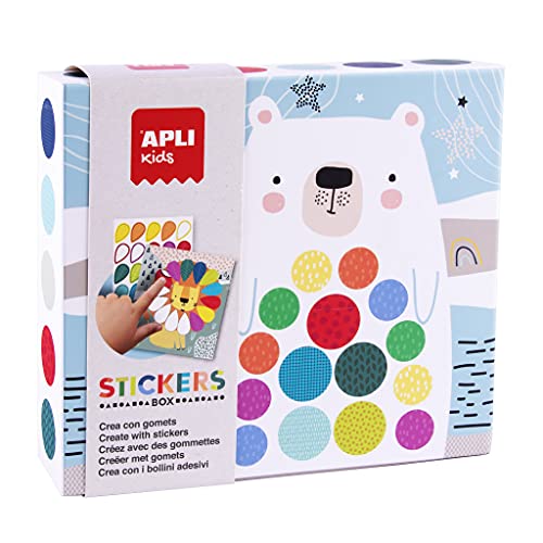 Apli Europe 18818 Mehrfarbige Gummibänder im Karton Modell OSO Basteln Aufkleber-Set zum Vervollständigen der Illustrationen von APLI Kids