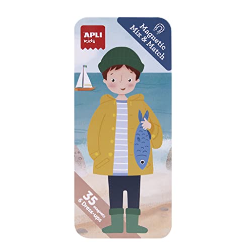 APLI Kids 18909 – Magnetisches Kleidungsspiel Mix & Match zum Thema Ozean. Verkleide deinen Charakter für einen Urlaub am Wasser von APLI Kids