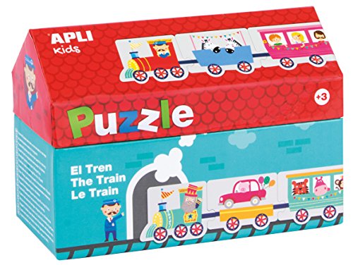 APLI Kids Puzzle-Box Häuschen Zug, 20 Stück (16485) von APLI Kids