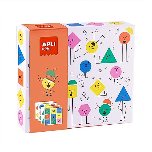 APLI Kids 19433 – Set mit geometrischen Aufklebern Emotionen mit lustigem Design zur Vervollständigung der Illustrationen. Ab 3 Jahren. von APLI Kids
