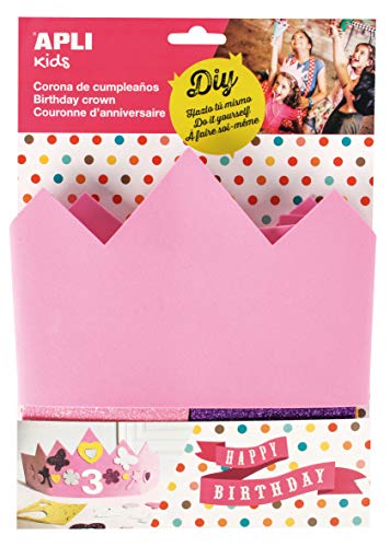 Apli Kids 14479 Eva-Schaum Rosa Geburtstag Krone passt für alle (One Size) von APLI Kids