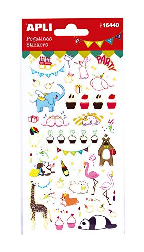 APLI 16440-1 Bogen Partyaufkleber Happy Party von APLI