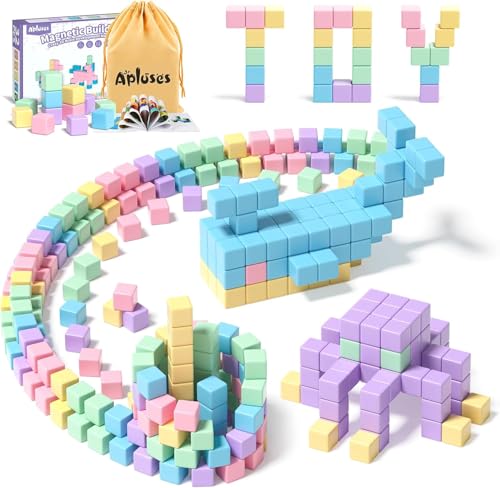 Apluses Magnetische Bausteine – Kinderspielzeug, magnetisches Bauspielzeug, Puzzlebaustein, Magnetisches Konstruktionsspielzeug für Kinder, geeignet für Jungen und Mädchen ab 3 Jahren von Apluses