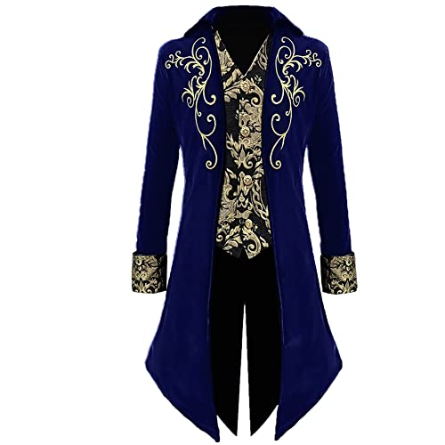 Apocrypha Herren Mittelalter Steampunk Frack Viktorianischer Prinz Jacke Gehrock, Blau, 3X-Groß Apocrypha Herren Mittelalter Steampunk Frack Viktorianischer Prinz Jacke Gehrock, Blau, 3X-Groß von Apocrypha