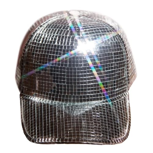Apooke Disco Ball Bucket Hat Für DJs Glitzer Hut Neuheit Party Hut Glänzende Pailletten Baseball Cap Für Bühne Club Party Tanz, Silber von Apooke