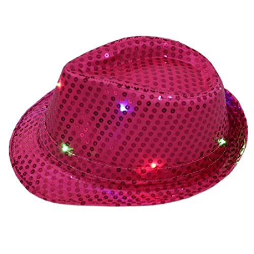 Apooke Hut mit Pailletten und Lichtern, Partyhüte für Party, Kostüm, bunter Mardi-Hut, leuchtende LED-Hut, Paillettenhüte von Apooke