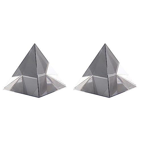 Aposous Prismen-Pyramide aus optischem Glas, 40 mm hoch, rechteckig, Polyeder, geeignet für den Unterricht von Experimenten, 2 Stück von Aposous