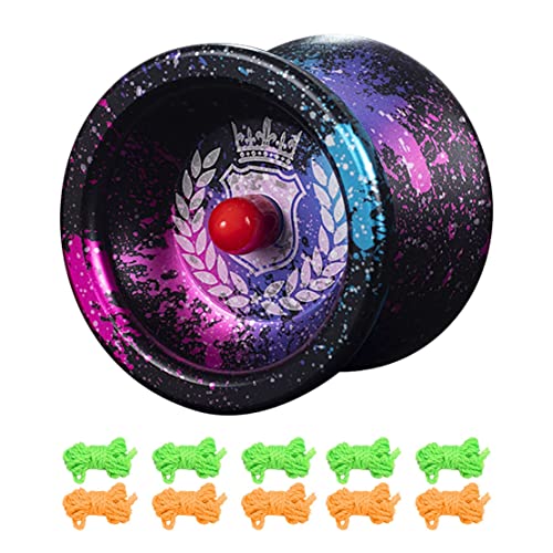 Aposous Professionelle Krone Magie Yo-Yo Gradient Anti Fall Tragen WiderstandsfäHige Fancy Legierung Yoyo Ball Klassisches Spielzeug Geschenk für Kinder, 1 von Aposous
