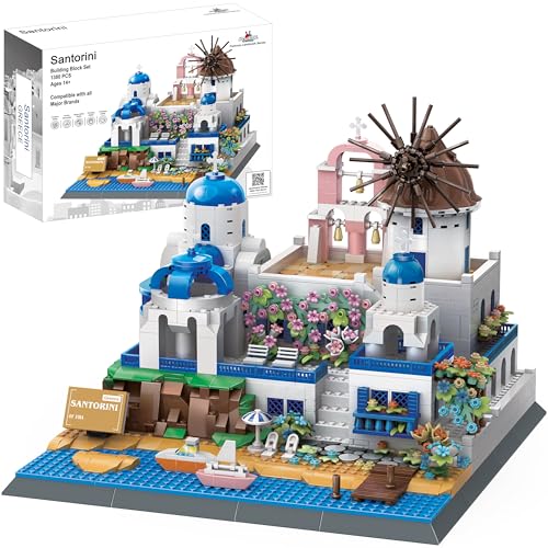 Apostroph Spiele Santorini Baustein-Set - 1372 Teile - Modellbausteine für Erwachsene und Kinder - Griechenlands Inselarchitektur-Bausatz Berühmte Wahrzeichen-Serie Apostroph Spiele Santorini Baustein-Set - 1372 Teile - Modellbausteine für Erwachsene und Kinder - Griechenlands Inselarchitektur-Bausatz Berühmte Wahrzeichen-Serie von Apostrophe Games