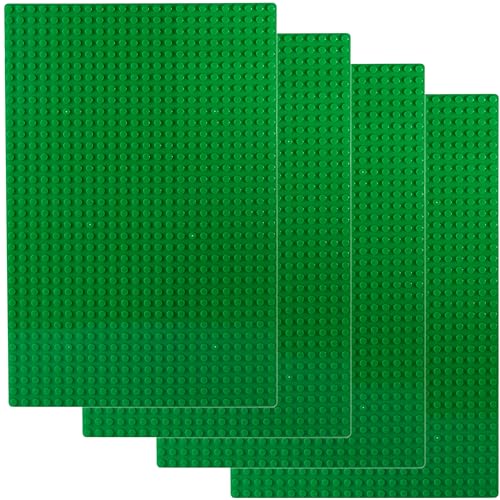 Apostrophe Games Baustein-Grundplatten, kompatibel mit Allen großen Marken, 19,2 x 28,8 cm, grüne Grundplatten (4 x Grün) von Apostrophe Games