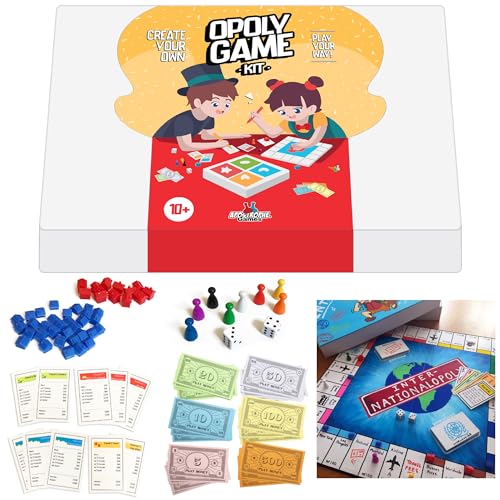 Apostrophe Games Erstelle Dein eigenes Opoly-Spiel (Blanko-Spielbrett, Box & Opoly-Zubehör) (Erstelle Dein eigenes Opoly-Spiel) von Apostrophe Games