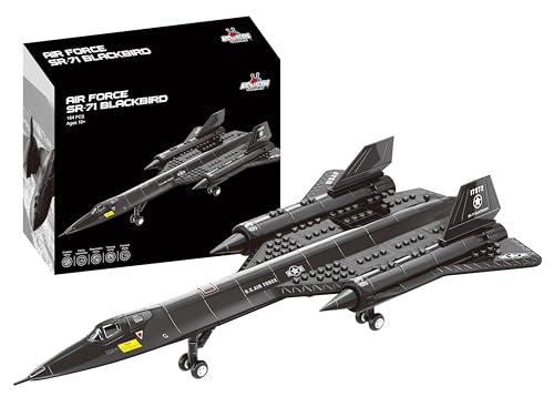 Apostrophe Games SR-71 Blackbird Jet Bausteinset - 183 Stück Blackbird Jet Bauspielzeugset - Bausteinflugzeugspielzeug für Kinder ab 10 Jahren und Erwachsene - Kompatibel mit Allen Bausteinen von Apostrophe Games