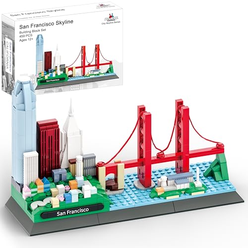 San Francisco Skyline Bausteinset (459 Teile) mit Golden Gate Bridge und mehr - Architekturmodell für Kinder und Erwachsene von Apostrophe Games
