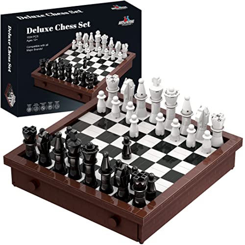 Apostrophe Games Baustein-Schach-Set – 1.024 Teile Bauen Sie Ihre eigenen Schachfiguren und Brett, kompatibel mit Allen wichtigen Bausteinen von Apostrophe Games
