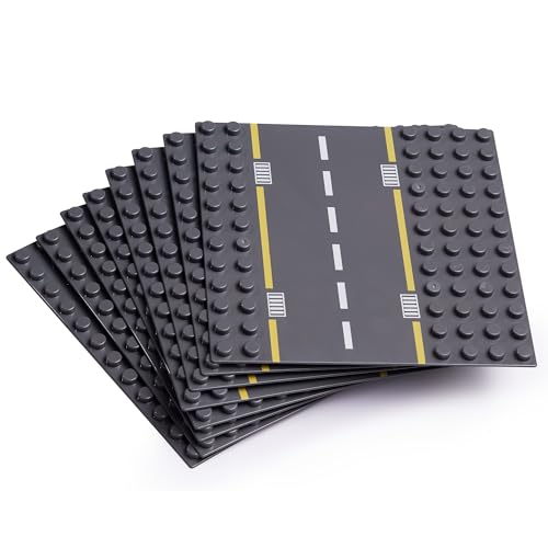 Apostrophe Games Bausteingrundplatten für größere Blöcke, kompatibel mit den großen Marken (8er Pack Straßen) ab 3 Jahren von Apostrophe Games