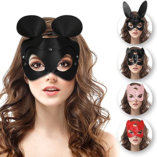Applysu 2022 Ledermasken für Frauen Halbmaske Gesichtsmaske Zubehör für Halloween Kostüme Maskerade Party Sexy Maske (Stil 4) von Applysu