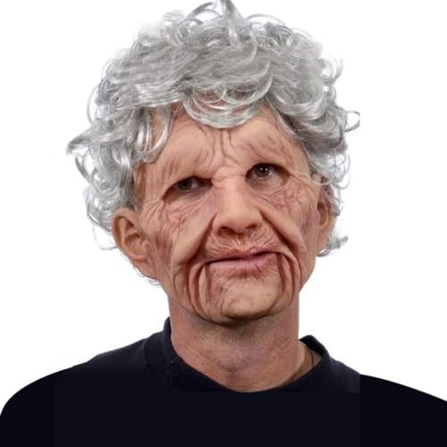 Applysu Alte Frau Maske Gruselige Realistische Maske Vollkopf Falten Alte Frauen Kostüm Maske für Halloween Karneval Maskerade Party Applysu Alte Frau Maske Gruselige Realistische Maske Vollkopf Falten Alte Frauen Kostüm Maske für Halloween Karneval Maskerade Party von Applysu