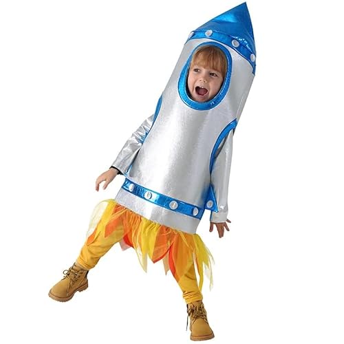 Applysu Raketen Kostüm Kinder Onesie Weiß NASA Pilotenkostüm, Jungen, Mädchen Weltraumkostüm Set Rollenspiel von Applysu