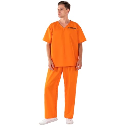 Applysu Erwachsene HäFtling KostüM 2PCS Karneval Orange GefäNgnis SträFling Cosplay KostüM Gefangene RäUber Halloween KostüM Applysu Erwachsene HäFtling KostüM 2PCS Karneval Orange GefäNgnis SträFling Cosplay KostüM Gefangene RäUber Halloween KostüM von Applysu