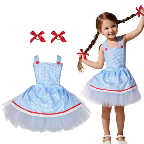 Applysu Kansas Mädchenkostüm für Kinder, Cosplay-Kostüm für Halloween, Weltbuchtag, Verkleidung von Applysu