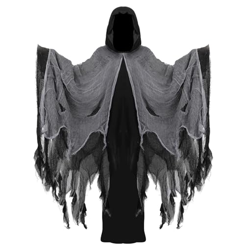 Applysu Sensenmann Kostüm für Erwachsene Sensenmann Kapuze Ed Umhang Mittelalter Renaissance Gothic Kostüm für Halloween Cosplay Applysu Sensenmann Kostüm für Erwachsene Sensenmann Kapuze Ed Umhang Mittelalter Renaissance Gothic Kostüm für Halloween Cosplay von Applysu