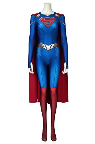 Applysu Superhero Costume Cosplay Jumpsuit for Adult Teens, Kara Outfit with Cloak von Applysu