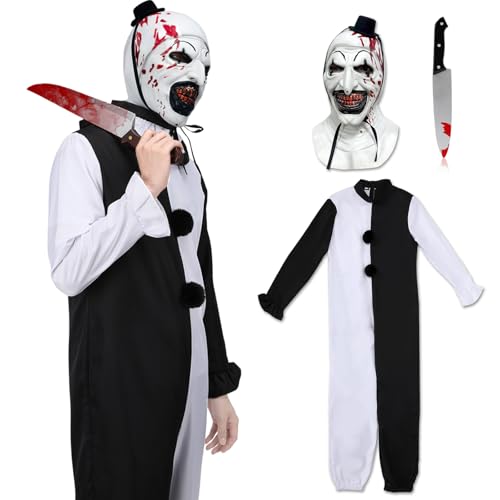 Applysu Terrifier Kostüm für Erwachsene Art The Clown Kostüm Halloween Nacht Terrifier Overall für Cosplay Party Applysu Terrifier Kostüm für Erwachsene Art The Clown Kostüm Halloween Nacht Terrifier Overall für Cosplay Party von Applysu