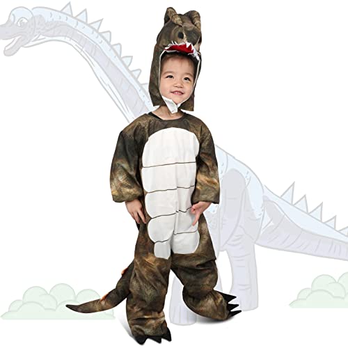 Jungen Dinosaurier Kostüm für Kinder, Jungen Mädchen Cosplay Kostüme Halloween Weihnachten, Kinder Dinosaurier Kostüm Overall Schwanz Flügel Outfits für Kinder 3t 4-12 (lila, mittel) von Applysu