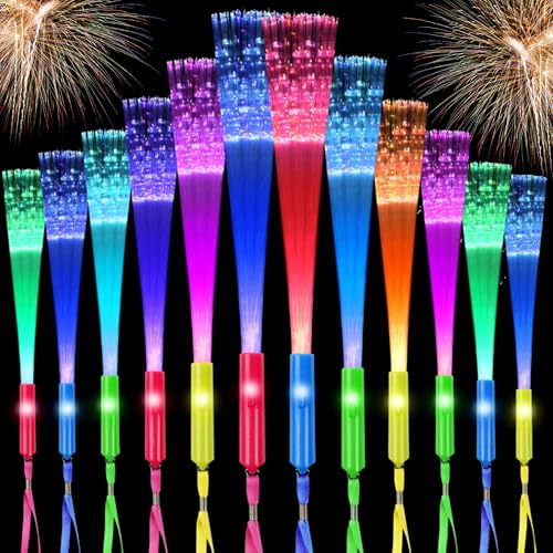 12 x Glasfaser-Stäbe, Leuchtstäbe, 4 blinkende Farben, LED-Leuchtstäbe, 3 Modi, buntes blinkendes LED-Licht für Konzerte, Geburtstagsparty 12 x Glasfaser-Stäbe, Leuchtstäbe, 4 blinkende Farben, LED-Leuchtstäbe, 3 Modi, buntes blinkendes LED-Licht für Konzerte, Geburtstagsparty von Apradas