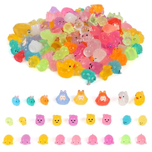 Apradas 111 Stück Mini Resin Animal Collection Glow in the Dark Miniatures Luminous for Micro Garden Landscape Decoration Apradas 111 Stück Mini Resin Animal Collection Glow in the Dark Miniatures Luminous for Micro Garden Landscape Decoration von Apradas