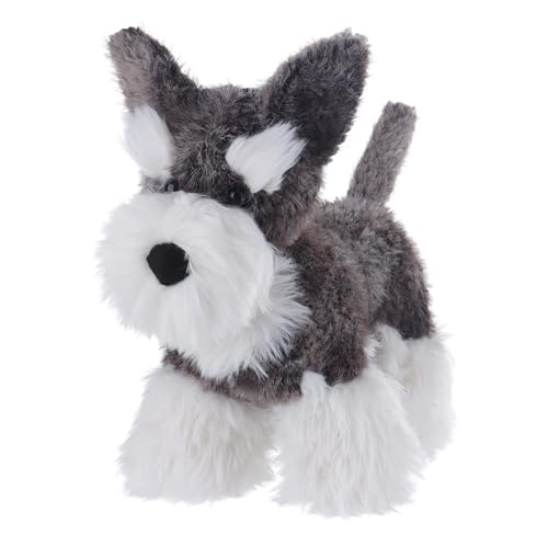 Apricot Lamb –Charming Schnauzer-Dog Puppy- Plüsch Spielzeug Plüschtier für Mädchen, Jungen & Babys – Flauschiger Stofftier zum Spielen – Gemütliches Schmusetier – Plüsch Hund schwarz und weiß von Apricot Lamb