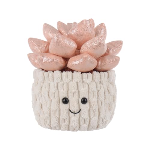 Apricot Lamb Glänzende Sukkulenten Pflanze Echeveria Plüschtiere für Kinder, weiche niedliche Kuscheltier für Baby Mädchen und Jungen, Flauschige Glänzende Echeveria Rosa 18 cm von Apricot Lamb