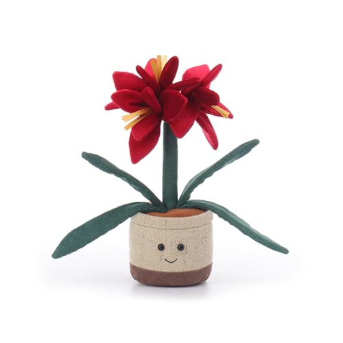 Apricot Lamb Hippeastrum Pflanze Blume Plüschtiere für Kinder, weiche niedliche Kuscheltier für Baby Mädchen und Jungen, Flauschige Hippeastrum Pflanze Rot 31 cm von Apricot Lamb