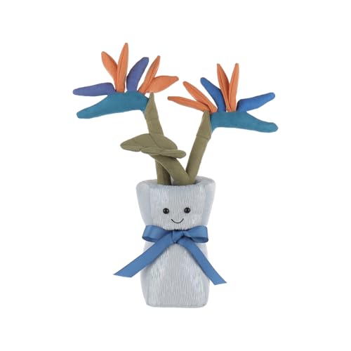 Apricot Lamb Paradiesvogel Vase Pflanze Plüschtiere für Kinder, weiche niedliche Kuscheltier für Baby Mädchen und Jungen, Flauschige Paradiesvogel Vase Blau 33 cm von Apricot Lamb