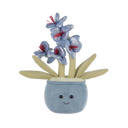 Apricot Lamb Pflanze Phalaenopsis Orchidee Blume Plüschtiere für Kinder, weiche niedliche Kuscheltier für Baby Mädchen und Jungen, Flauschige Phalaenopsis Orchidee Blau 28 cm von Apricot Lamb