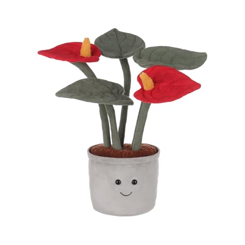 Apricot Lamb Rotes Anthurium Pflanze Plüschtiere für Kinder, weiche niedliche Kuscheltier für Baby Mädchen und Jungen, Flauschige Rotes Anthurium Pflanze Rot 35 cm von Apricot Lamb