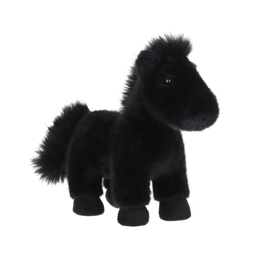 Apricot Lamb Schwarz Pferd Plüsch Spielzeug Plüschtier Flauschiger Stofftier zum Spielen Gemütliches Schmusetier Plüsch Pferd von Apricot Lamb