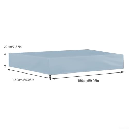 210D wasserdichte quadratische Sandkastenabdeckung, tragbares Design für einfache Lagerung, kindersicherer Schutz für Sandspiele im Freien (grau 150 x 150) von Aprilsunnyzone