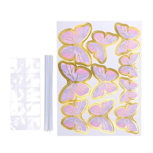 Aprilsunnyzone Dekorative goldgeprägte Schmetterlinge für Kuchen. Verschönern Sie Ihre Feiern mit einzigartigen Designs (Farbe) von Aprilsunnyzone