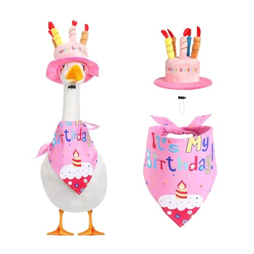 Aprilsunnyzone Gartengans-Kostüm, Geburtstagskollektion, Outdoor-Rasenstatue, Verkleidungsset mit festlichem Hut, Bandana für 43,2 - 58,2 cm Zementgans (blau) von Aprilsunnyzone