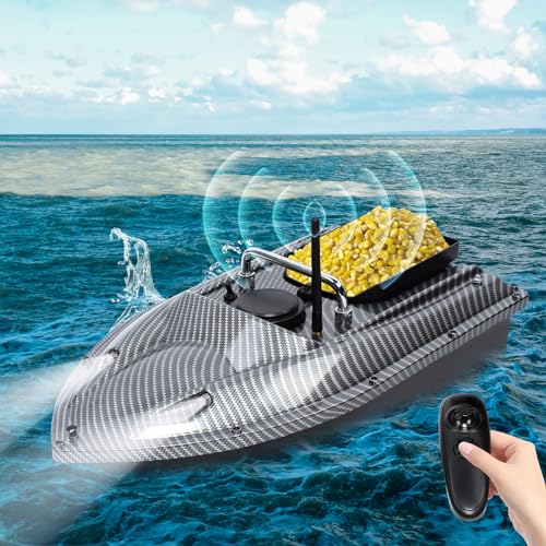 Apriltop 49 * 27 * 16Cm Fischköder Boot mit Fernsteuerung und LED Licht, aus Rostfreier Stahl und ABS, Entfernung der Fernbedienung 500M, für Flüsse, Seen oder Flache Gewässer Apriltop 49 * 27 * 16Cm Fischköder Boot mit Fernsteuerung und LED Licht, aus Rostfreier Stahl und ABS, Entfernung der Fernbedienung 500M, für Flüsse, Seen oder Flache Gewässer von Apriltop