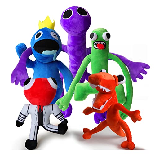 Rainbow Friends Kuscheltier 5 Stück, Regenbogen Freunde Plüschtier mit Fünf Spielfiguren, Abenteuer Horrorspiel NeuRoblox, für Fans und Spielbegeisterte von Apriluna