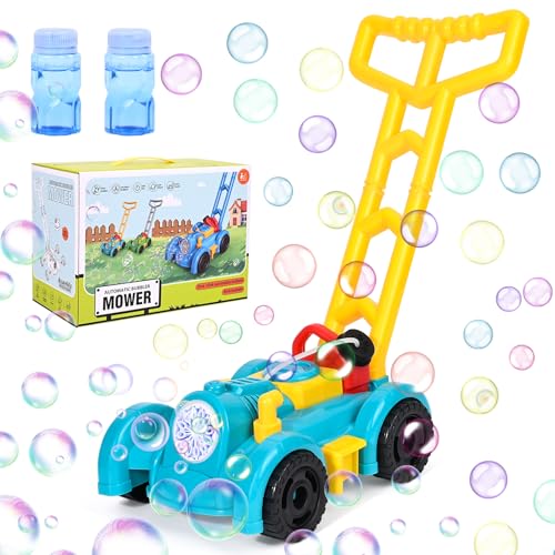 Apritsce Seifenblasen Rasenmäher für Kinder, Seifenblasenmaschine Kinder, Bubble Machine, Seifenblasen Maschine Sommer Gartenspielzeug Outdoor Spielzeug ab 1 2 3 Jahre von Apritsce