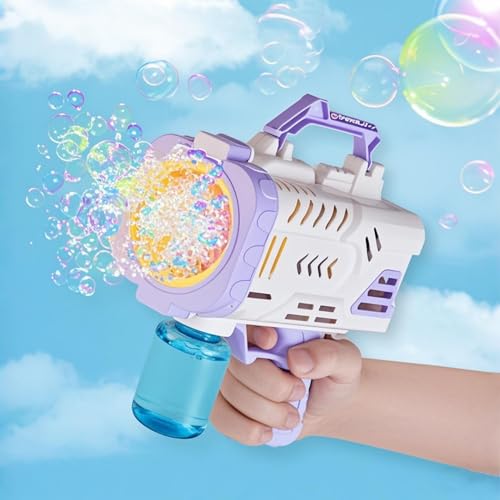 16-Loch Elektrische Seifenblasenpistole mit LED-Lichtern und Musik, für Kinder, Outdoor Spielzeug, Tragbare Seifenblasenmaschine 16-Loch Elektrische Seifenblasenpistole mit LED-Lichtern und Musik, für Kinder, Outdoor Spielzeug, Tragbare Seifenblasenmaschine von AptoFun