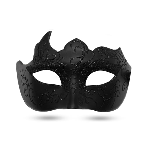 Aqearl Maskerade Maske für Damen Herren Glänzende venezianische Maske Halloween Maske für Party Abschlussball Kostüm Masken (Schwarz) von Aqearl