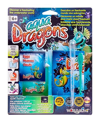 Aqua Dragons |Underwater World Essentials | Pädagogisches STEM-Spielzeug, Züchten Sie ein einfaches Haustier für Kinder - inklusive Futter, Eier, Fütterungslöffel & Pipette, Mittel von Aqua Dragons